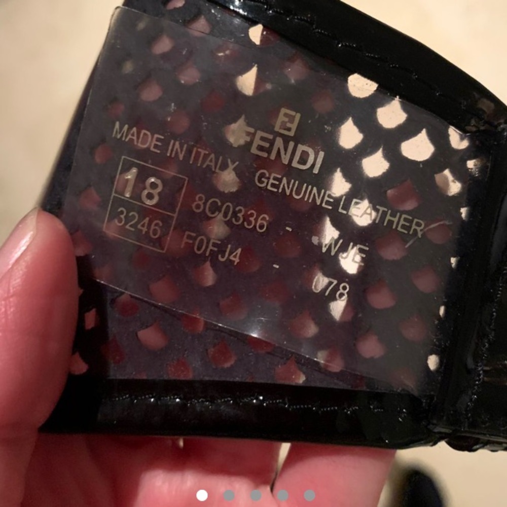 Fendi Patent Laser Cut Belt